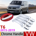 VW T6 jaoks Volkswagen Transporter 2015~ Kroomitud v&auml;lisukse k&auml;epideme kate Auto tarvikud Kleebised trimmikomplekt 2016 2017 3 Door 1 Keyhole