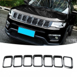 7x Black Front Grille Grill erts Cover Frame Trim Kit for Jeep Compass 2017+