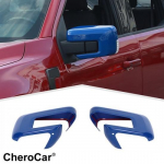 Car Side View Mirror Covers Overlay Kit for + Ford F150 w/ Turn Signal Light
