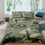 Kamuflaažiga voodipesukomplekt Ameerika patriootilise lipuga Voodikate Tekikate USA T&auml;hed Triibud Poistele Lastele Teismelistele T&auml;iskasvanutele EU Twin(135x200cm) gray