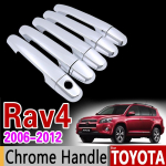 Kroomitud uksek&auml;epideme katte trimmikomplekt Toyota RAV4 30 XA30 2006 2007 2008 2009 2010 2011 2012 RAV 4 autotarvikute kleebised Bowl