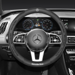 38cm Nahast 3D Stantsitud Libisemisvastane Auto Roolikate Mercedes Benz C-klassile E-klassile S-klassile GLA GLB GLC GLE GLK GLS-ile Black-TypeO