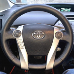 DIY Hand sewing Microfiber Leather Auto Car Steering Wheel Cover For Toyota Prius 30(XW30) 2009-2017 Prius C(US) Car Accessories Yellow Thread