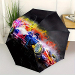 Red Bull Racing F1 Auto Kunstitr&uuml;kk K&otilde;rge Kvaliteediga Plakat Vihmavari, Kaasaskantav 3-kordne Kompaktne Vihmavari Meestele ja Naistele, S271 gray