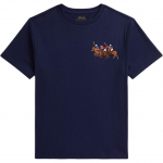 Polo Ralph Lauren T-s&auml;rk tikitud ponimustriga Puuvillane kootud l&uuml;hikeste varrukatega Laste &uuml;laosad 323A95734-002 M