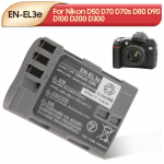 Laetav liitiumaku Nikon D50 D70 D70s D80 D90 D100 D200 D300S D300 D700 EN-EL3E kaamerapatarei jaoks 1500mAh 7.4V