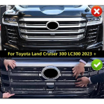 Car Styling Front Mesh Grille ert Trim ect Screen Anti Bug Net Cover Accessories For Toyota Land Cruiser 300 LC300 + gray