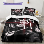 Rammstein B&auml;ndi Muster Voodipesu, Tekikomplekt Tekikott Padjap&uuml;&uuml;r Kodu S&uuml;nnip&auml;evakingitus (1 * tekikott + 2 * padjap&uuml;&uuml;ri, ilma s&uuml;damikuta) 135x200cm