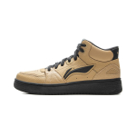 Li Ning Tianji HI Slip Resistant Cushioning Abrasion Resistant Mid top Skateboard Shoes Men's Brown AGCV339-3 44 beige