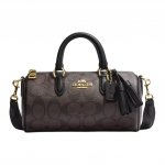 Coach Lacey 19 Klassikaline Monogramm T&otilde;mblukuga Suletav PVC &Otilde;lakott Crossbody Totes Kott V&auml;ikesed Naiste k&auml;ekotid Pruun Must CK689-IMAA8 Basic Set (Bag+Dust Bag)