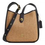 Coach Hadley 24 Mitmek&uuml;lgne Logoga Kootud ja Nahast Keskmine &Otilde;la-Crossbody Kott Naiste kotid Khaki Must CAL93-IMXUB Basic Set (Bag+Dust Bag)