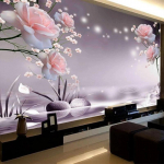 Moodne 3D seinamaal Roosililled Tapeet Elutuba TV Diivan Magamistuba Romantilised Seinamaalid Kodu Dekoor 200 cm(W) x 140 cm(H)