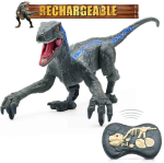 Uus Boysi RC dinosauruste m&auml;nguasi k&otilde;ndiva robotiga dinosauruste m&auml;nguasi tulede ja m&uuml;ristamise simulatsiooniga Velociraptor Jurassic m&auml;nguasi kingitus hall