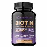 Biotiin Kollageen ja Keratiin 25 000 mcg - Juuste, Naha, K&uuml;&uuml;nte, Luude ja Liigeste Tervis 120