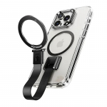 Oatsbasf l&auml;bipaistev telefoni&uuml;mbris iPhone 16 15 Pro/Max/Plus jaoks silikoonn&ouml;&ouml;riga, kukkumiskindel kate magnetilise 360&deg; p&ouml;&ouml;rleva alusega Case & Strap&For iPhone 15 must