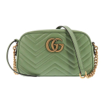 Gucci GG Marmont Salveiroheline Chevron-mustriga tepitud kaamerakott Basic Set (Bag+Dust Bag)