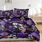 3 tk The Nightmare Before Christmas Jack & Sally tr&uuml;kitud tekikomplekt Pehme ja mugav tekikate magamistoa, k&uuml;lalistetoa jaoks 135x200cm
