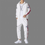 Meeste dressipluusid Vabaaja Jooksudressid Kapuutsiga Spordijakid ja P&uuml;ksid 2-osalised Komplektid Triibuline Hip Hop Jooksmine Spordidress M