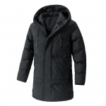 Talvised meeste suure suurusega 7XL 8XL soojad tepitud jakid Moodsad meeste keskmise pikkusega puuvillased udusulgpargad Meeste termiline tuulejope Kapuutsiga mantlid M