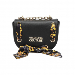 Versace Jeans Couture Kettrihmaga Siidist Sall Kaunistatud Pol&uuml;ester &Otilde;lakott Risti Keha Kott Naiste Kotid Must 74VA4BAC-ZS467-899 Basic Set (Bag+Dust Bag)