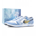 Jordan Air Jordan 1 Azure Luster Kulumiskindlad Vintage Korvpallijalatsid Unisex Sinine Kuldne 553558-044(Team836-) 36.5
