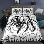 &Auml;mblik Tekikott Komplekt Tarantula 3D Tr&uuml;kiga Voodipesukomplekt Queen King Suurus Moedisain Putukateema Tekikott, Padjap&uuml;&uuml;r(s) 135x200cm gray
