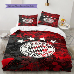 FC Bayern M&uuml;ncheni mustriga voodipesukomplekt Tekikate Padjap&uuml;&uuml;r Kodukaunistus Kingitus (1 * tekikott + 2 * padjap&uuml;&uuml;ri, ilma s&uuml;damikuta) 135x200cm white