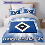 Hamburger SV Voodipesu Tekikomplekt Tekikate Padjap&uuml;&uuml;r Kodu Dekoratsioon S&uuml;nnip&auml;evakingitus (1 * tekikott + 2 * padjap&uuml;&uuml;ri, ilma s&uuml;damikuta) 135x200cm