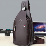Meeste Nahast Rinnakott Vabaaja Messenger Suure Mahutavusega Rinnakott Spordikott 18cm*3cm*33cm pruun