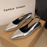 Naiste Nahast Terava Ninaga Slingback Slip-on Korterid Sandaalid Pehmed Mugavad Vabaaja Naiste Suvised Igap&auml;evased Jalan&otilde;ud 38EU/CN39 h&otilde;be