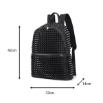 SHELKSBAG Neetidega T&otilde;mblukuga Seljakott Gooti Punk Naiste Raamatukotid Moodne Seljakott Vabaaja P&auml;evakott Vintage Must Naastudega Tagumine Seljakott Kott 33X14X42CM must