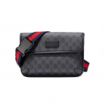 Gucci presb&uuml;oopiline logo Logo triibuline rihmakangas ja nahast rinnakott v&ouml;&ouml;kott meeste must must