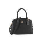 Coach Lillie 26 Kuldne Logo &Uuml;hev&auml;rviline Eemaldatava &Otilde;larihmaga Crossgrain Nahast S&uuml;learvuti Portfell &Otilde;lakott Crossbody K&auml;ekott V&auml;ike 91146-IMBLK Basic Set (Bag+Dust Bag)