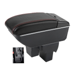 Auto Volkswagen VW Polo Nivus Novo Virtus jaoks K&auml;etoe kast keskmine k&auml;etoe panipaik k&uuml;&uuml;nartoetus juhtidele ja reisijatele D-No USB-Red Line black