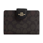 Coach Signature l&otilde;uend 13 Br&auml;ndi logo Klappkinnitusega rahakott Naiste rahakott P&auml;hklipuu Must CW786-IMXAQ Gift Box Set (Basic Set+Yellow Box) black