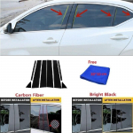 Nissan Sentra 2013 jaoks - s&uuml;sinikkiust must auto akna ukse sammas BC sammas posti kaane trimmi peegli efektiga arvuti bright black