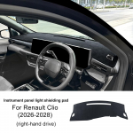 Armatuurlaua p&auml;ikesekaitsematt Renault Clio 2026 2027 2028 jaoks, peegeldusvastane, sametine, UV-kaitse, salongi armatuuri kate For RHD Carbon Fiber must
