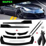 Autode stiil Nissan 350Z 370Z jaoks Eesmise kaitseraua huul Chin Spoiler kerekomplekt Splitter K&uuml;lgliistu kaitsja Glossy Black