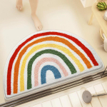 Ins-stiilis vikerkaarega vannitoa p&otilde;randamatt, imav matt kodu vannitoa sissep&auml;&auml;su jaoks, poolringikujuline libisemiskindel vaipukseks 40X60cm / Own rainbow mitmev&auml;rviline