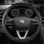 Auto roolikatet Microfiber nahk 38cm libisemisvastane Seat Tarraco Arona Ateca Ibiza Toledo Mii Leon Arosa Exeo ST FR sfylr11 jaoks gray