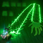 Uusaasta Valgustatud V&auml;ike Draakoni Poi 3D Draakoni Peaga LED Helendava Draakoni Sabaga Tants Draakoni Pael Voolikuvoolik V&auml;lislava Rekvisiit 3meters