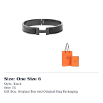 HERMES Clic HH kullatud k&auml;ev&otilde;rud Meeste Must H703203FK01 One Size 6 must