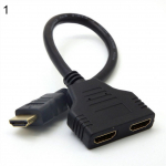 1080P HDMI-port isane kuni 2 emane 1 sisse 2 v&auml;ljund jaoturi kaabli adapteri muundur must