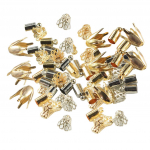 100 t&uuml;kki segakujuline k&auml;sit&ouml;&ouml;na valmistatud lilletops helmekorgi otsa ehete leiud as described