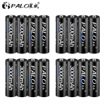 PALO 16 tk AA aku NI-MH 3000mah 1,2 V patareid Laetav aku 2A patarei LED taskulambi jaoks PALO aku must