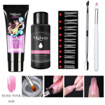 Poly Extention Gel Set Nail Art Clear Camouflage v&auml;rviline k&uuml;&uuml;neotsa vorm Crystal UV geel k&uuml;&uuml;negeel