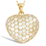 Les Tr&eacute;sors De Lily [F9188] - Pendentif Plaqu&eacute; Or 'Sissi' (coeur) blanc dor&eacute; - 20x22 mm kuld