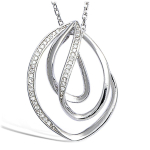 Les Tr&eacute;sors De Lily [K6443] - Pendentif Argent 'D&eacute;esse' Blanc argent&eacute; (rhodi&eacute;) - 30x22 mm valge