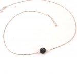 Altesse [L0955] - Collier Argent 'Sissi' noir must