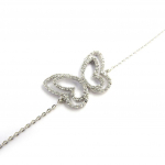 Les Tr&eacute;sors De Lily [M8867] - Bracelet argent 'Papillon Sublime' blanc argent&eacute; (rhodi&eacute;) - 26x18 mm h&otilde;be